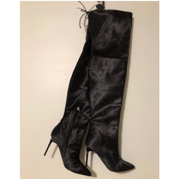 New Oscar de la Renta Pony Hair Thigh High Boot - Picture 4 of 6
